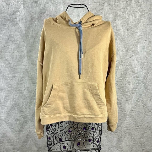 Madewell dip dye drawstring hoodie sweatshirt in tan size L - Picture 2 of 8